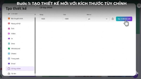 Nhấn chọn “Tạo thiết kế”