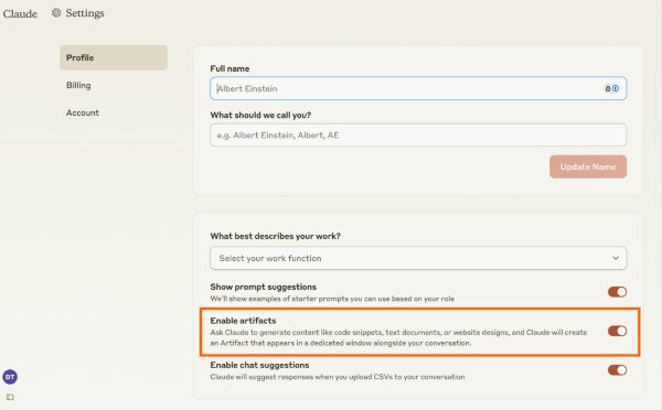 Bật mục Enable artifacts 