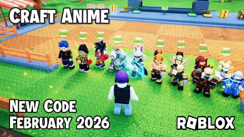Cập nhật danh sách Full code Craft Anime mới nhất 2026