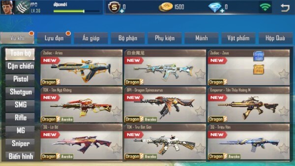 Crisis Action VN sở hữu kho vũ khí đa dạng