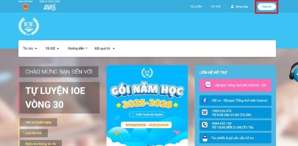 Nhấn nút Đăng ký