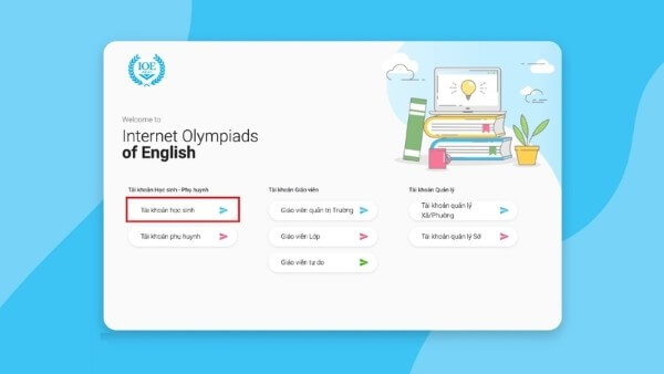 Chọn Tài khoản học sinh