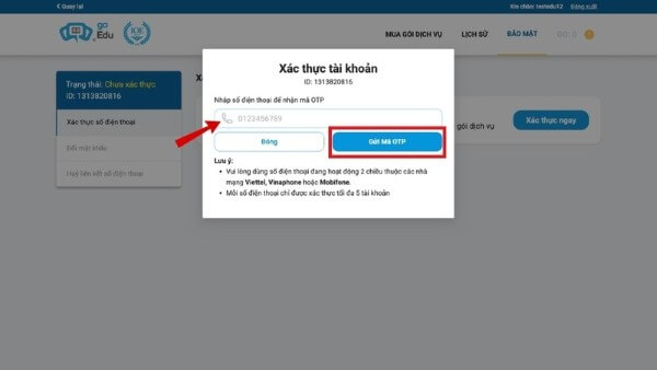 Một số lưu ý khi đăng ký tài khoản IOE
