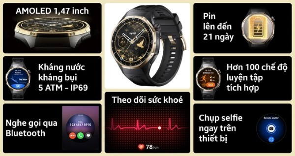 Huawei Watch GT6 Pro tích hợp nhiều tính năng thông minh