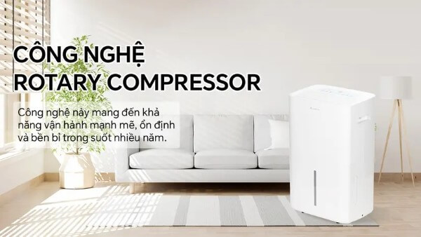 Máy hút ẩm 60L LUMIAS D6S-60L trang bị công nghệ Rotary Compressor