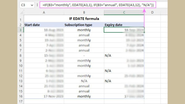 Một số hàm sử dụng kết hợp với hàm EDATE