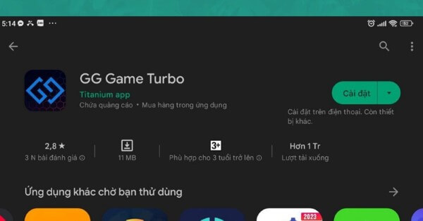 Nhấn Cài đặt để tải ứng dụng