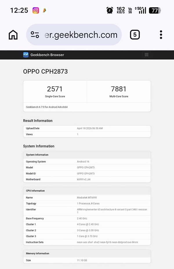 Hiệu năng OPPO Find X9s lộ diện trên Geekbench