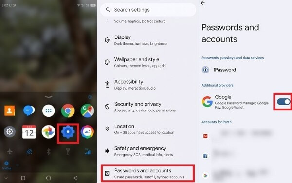 Kích hoạt tính năng Google Password Manager