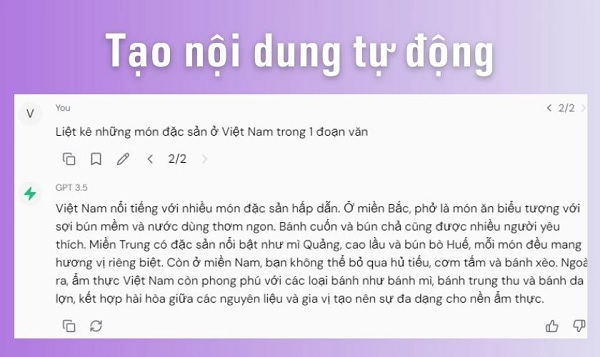 Tạo nội dung tự động