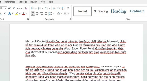 Copilot cho phép tạo bản nháp nội dung từ vài dòng mô tả