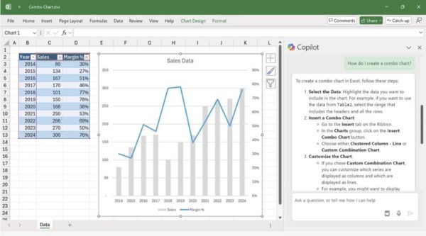 Sử dụng Microsoft 365 Copilot để phân tích dữ liệu trong Excel