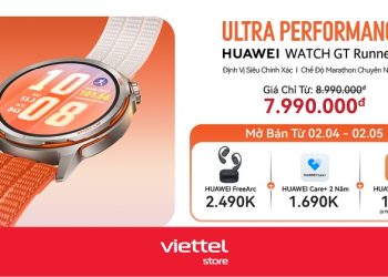 Viettel Store mở bán đồng hồ Huawei Watch GT Runner 2: Giảm ngay 1 triệu, quà tặng tai nghe Huawei FreeArc hơn 2 triệu