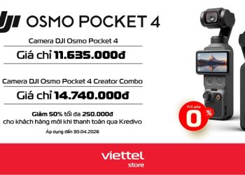Viettel Store mở bán camera DJI Osmo Pocket 4 giá chỉ từ 11.635.000đ