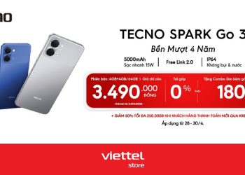 Viettel Store mở bán TECNO Spark Go 3 giá giảm chỉ còn 3.490.000đ, trả góp 0%