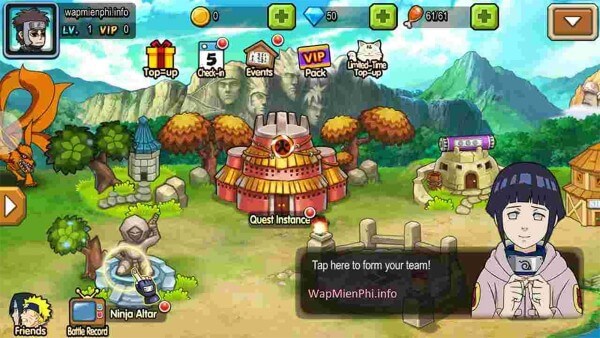 Trải nghiệm xây dựng đội hình 5 ninja tham gia chiến đấu