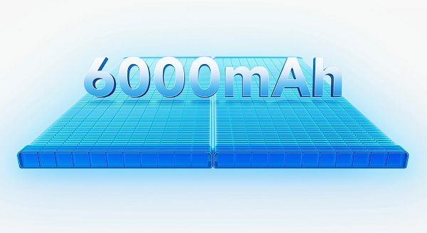 Dung lượng pin 6.000 mAh hỗ trợ sạc 15W