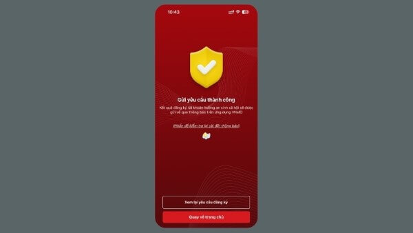Hệ thống thông báo kết quả khi hoàn tất