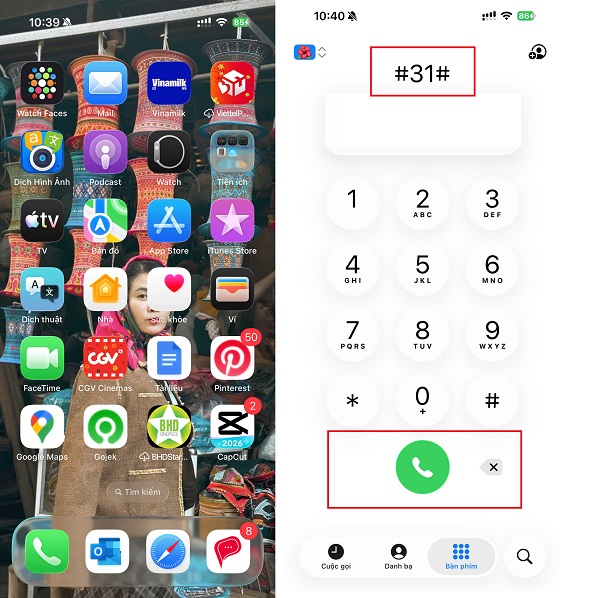 Hãy tắt chế độ giấu số