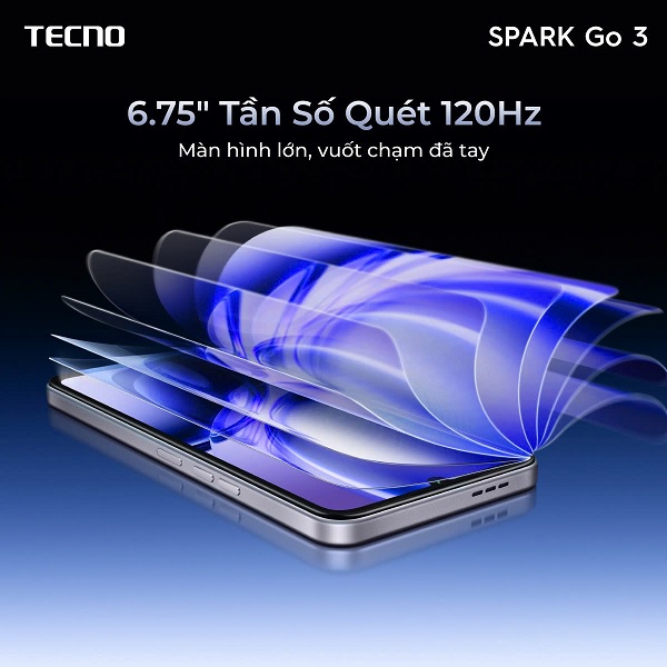 Máy được trang bị màn hình lớn 6.75 inch với tần số quét 120Hz