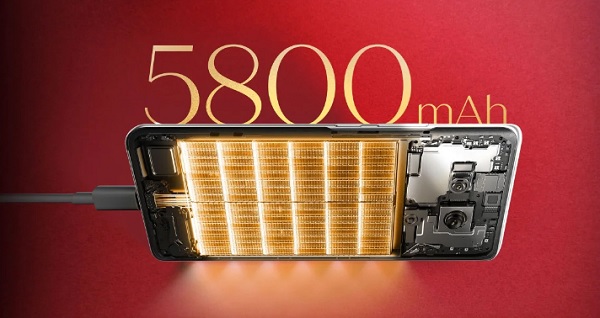 Viên pin dung lượng lớn 5.800mAh, đủ đáp ứng nhu cầu sử dụng kéo dài nhiều giờ liên tục