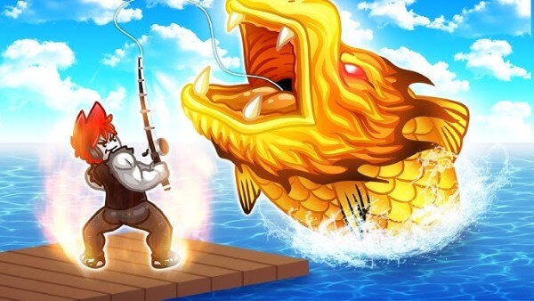 Thao tác tung cần câu ra biển