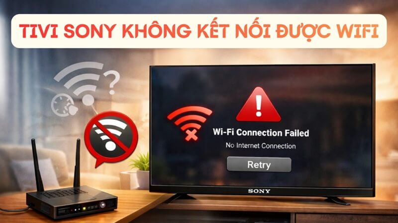 Nguyên nhân và cách khắc phục lỗi tivi Sony không kết nối được Wifi 