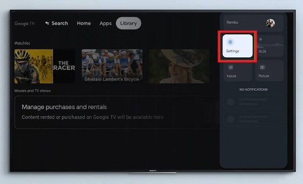 Mở Cài đặt tivi → Cài đặt hệ thống