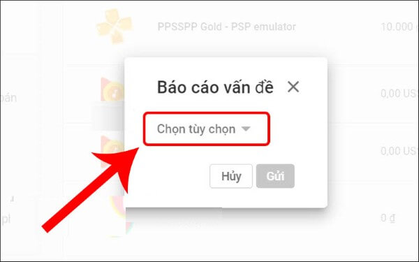 Nhấn Chọn tùy chọn