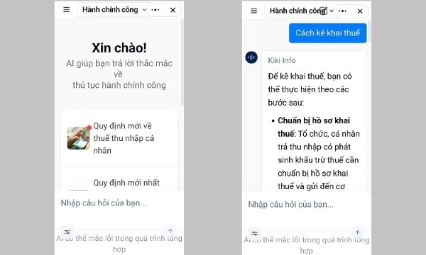 Nhận kết quả trả về thông tin liên quan đến thủ tục