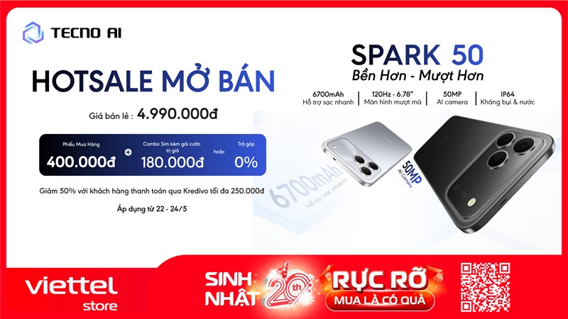 mở bán TECNO SPARK 50