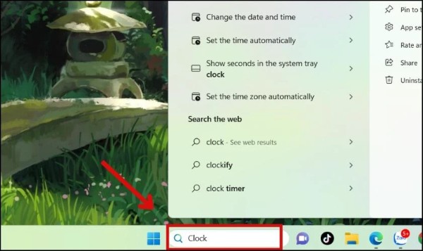Nhập từ khóa tìm kiếm “Clock”