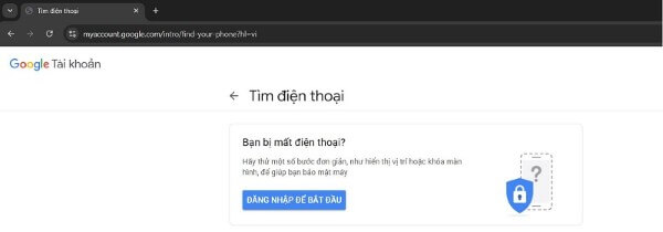 Truy cập web Find My Device