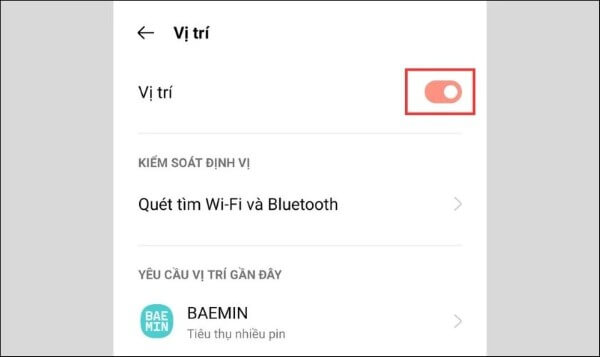 Tắt dịch vụ định vị trên thiết bị