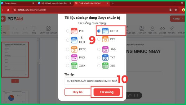 Chọn Tải xuống file đã chuyển đổi