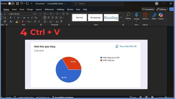 Nhấn Ctrl + V để dán
