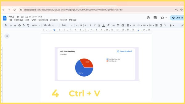 Nhấn Ctrl + V để dán