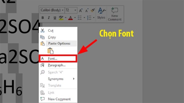 Chọn Font