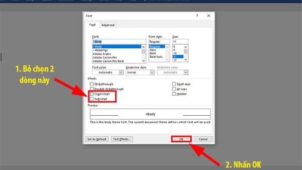 Nhấn chuột phải → chọn Font