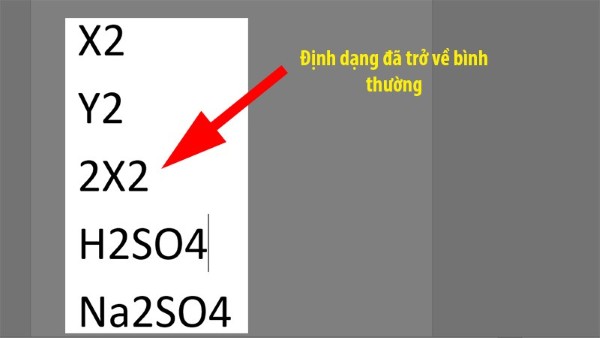 Bỏ chọn Superscript hoặc Subscript
