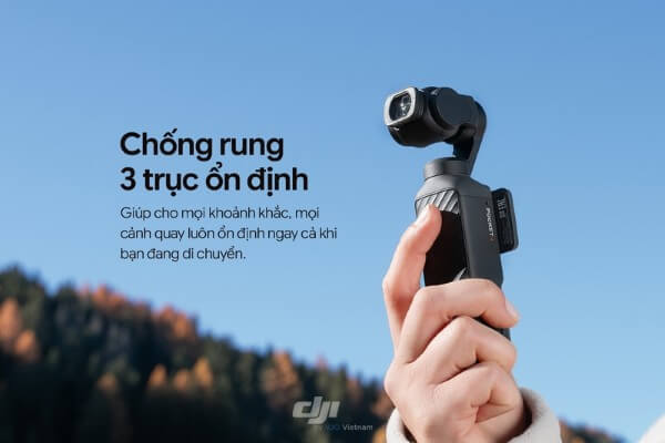 Camera DJI Osmo Pocket 4 Creator Combo được trang bị chống rung cơ học 3 trục