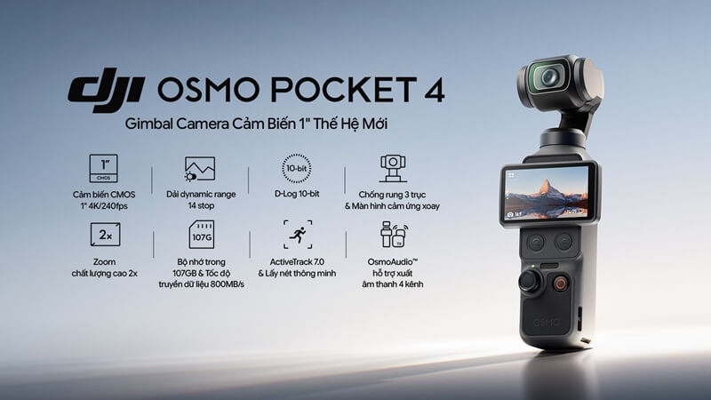 Camera DJI Osmo Pocket 4 Standard giới thiệu vào ngày 16/4/2026