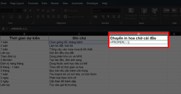 Nhập cú pháp: =PROPER(A2)