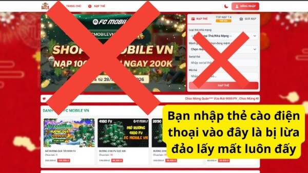 Những cảnh báo lừa đảo trong quá trình nhập code FC Mobile VN