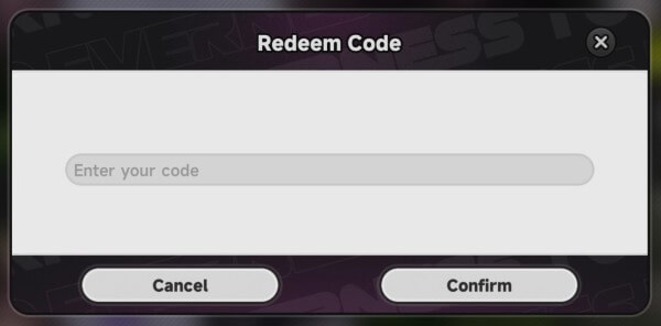 Nhập chính xác mã code → nhấn Redeem để xác nhận