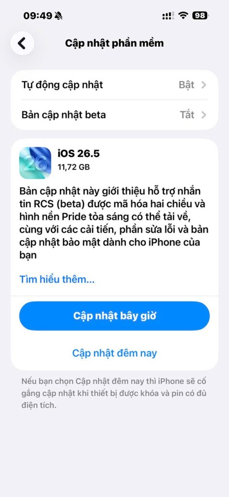 Có nên cập nhật lên iOS 26.5?