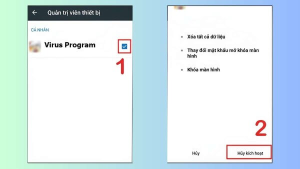 Nhấn Hủy kích hoạt