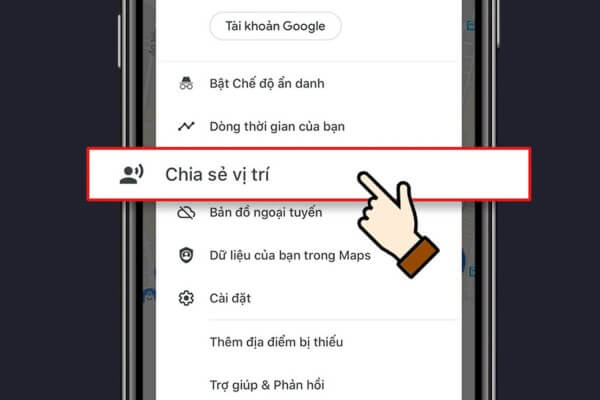 Chọn Chia sẻ vị trí