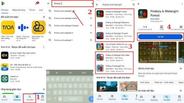 Cách tải và cài đặt game lửa và nước trên điện thoại