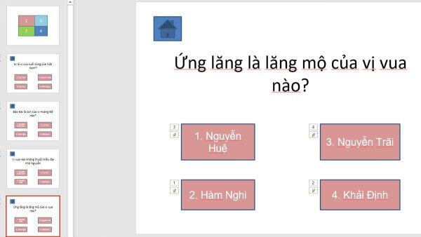 Quay lại màn hình chính